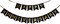 Happy Anniversary Banner Party Hanging Paper Fans Decoration (Black Gold)